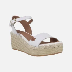 Sandalias de piel con cuña de yute y plataforma Arambol