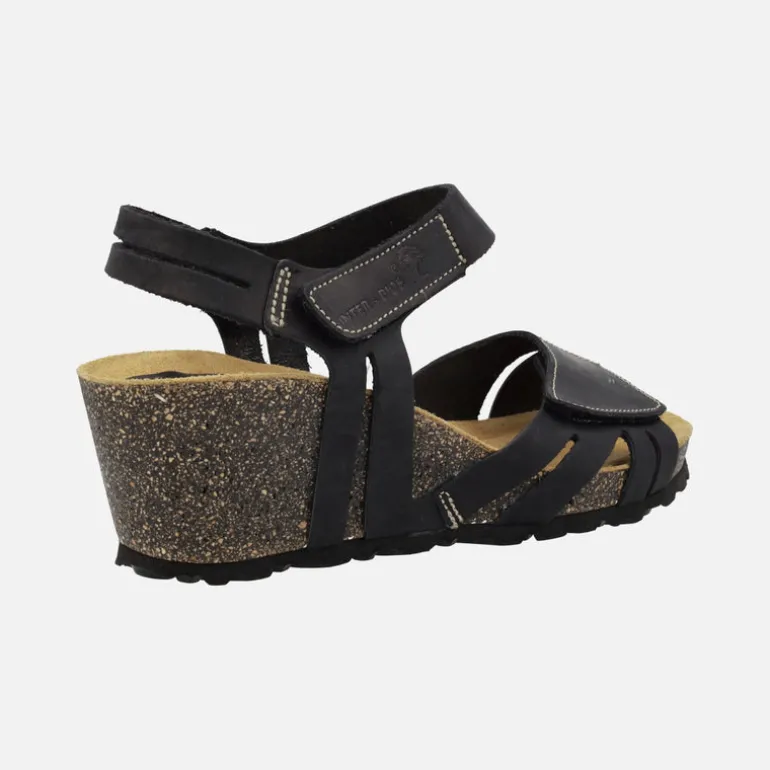 Sandalias de piel con cuña y cierre de velcros