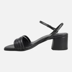 Sandalias de piel con cuatro tiras delanteras y pulsera al tobillo