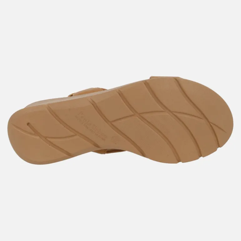 Sandalias de piel con detalle de nudo y cierre de velcro