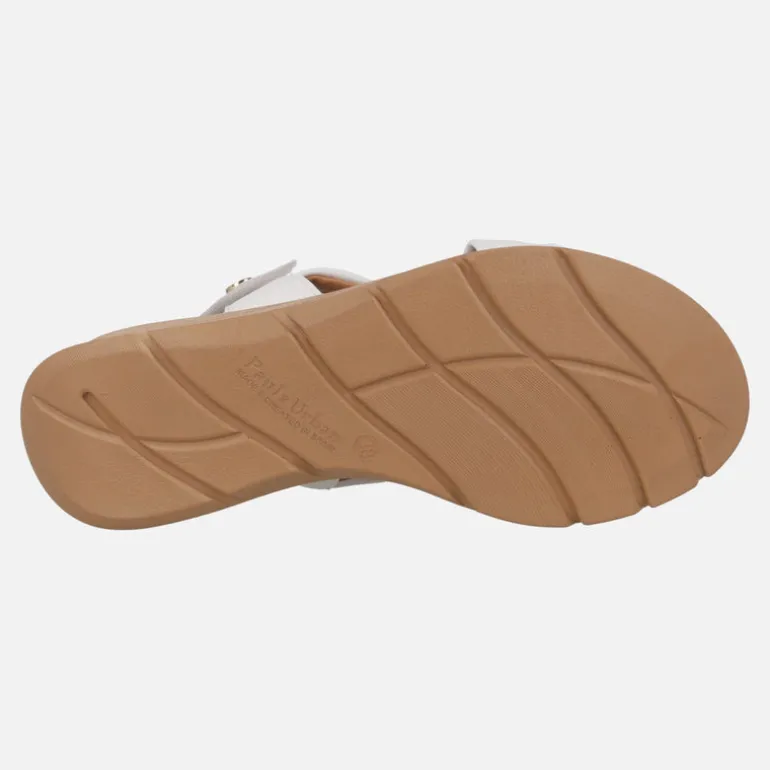 Sandalias de piel con detalle de nudo y cierre de velcro