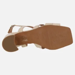 Sandalias de piel con distintos acabados y tacones de 7 cms