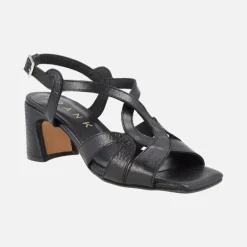 Sandalias de piel con distintos acabados y tacones de 7 cms