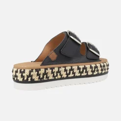 Sandalias de piel con hebillas y plataforma de rafia Collao Bombay