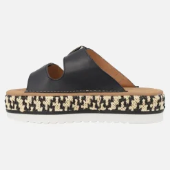 Sandalias de piel con hebillas y plataforma de rafia Collao Bombay