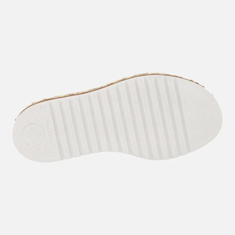 Sandalias de piel con hebillas y plataforma de rafia Collao Bombay