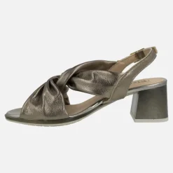 Sandalias de piel con nudo al empeine y tacones de 6 cms