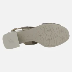 Sandalias de piel con nudo al empeine y tacones de 6 cms