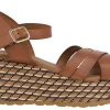 Sandalias de piel con platafoma de rafia Tiziana