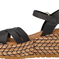 Sandalias de piel con platafoma de rafia Tiziana