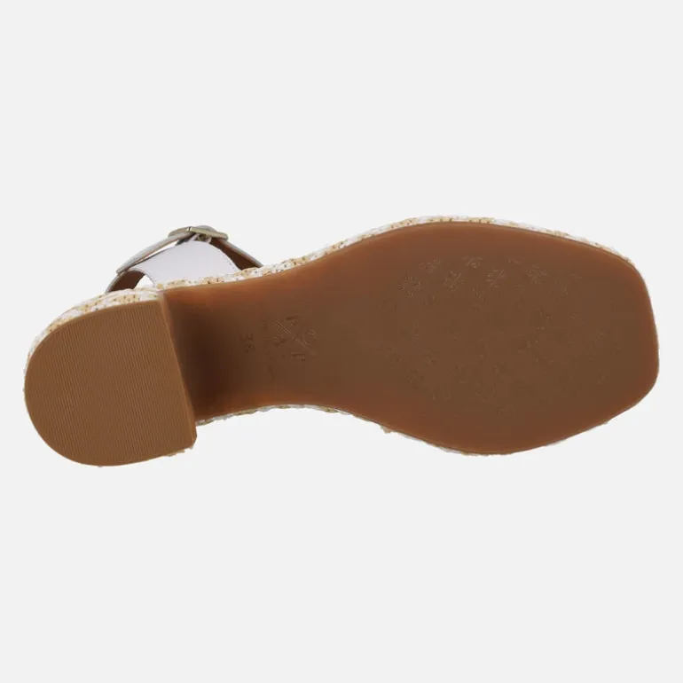 Sandalias de piel con tacón y plataforma de rafia Beliche Bombay