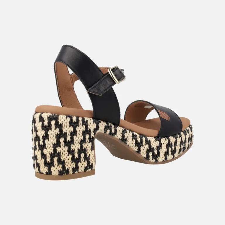 Sandalias de piel con tacón y plataforma de rafia Beliche Bombay