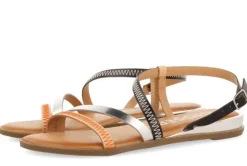 Sandalias de piel con tiras de colores Duesme