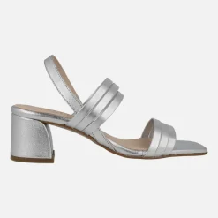 SANDALIAS DE PIEL CON TIRAS Y TACÓN ancho