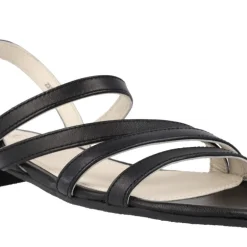 Sandalias de piel con tiras y tacón bajo