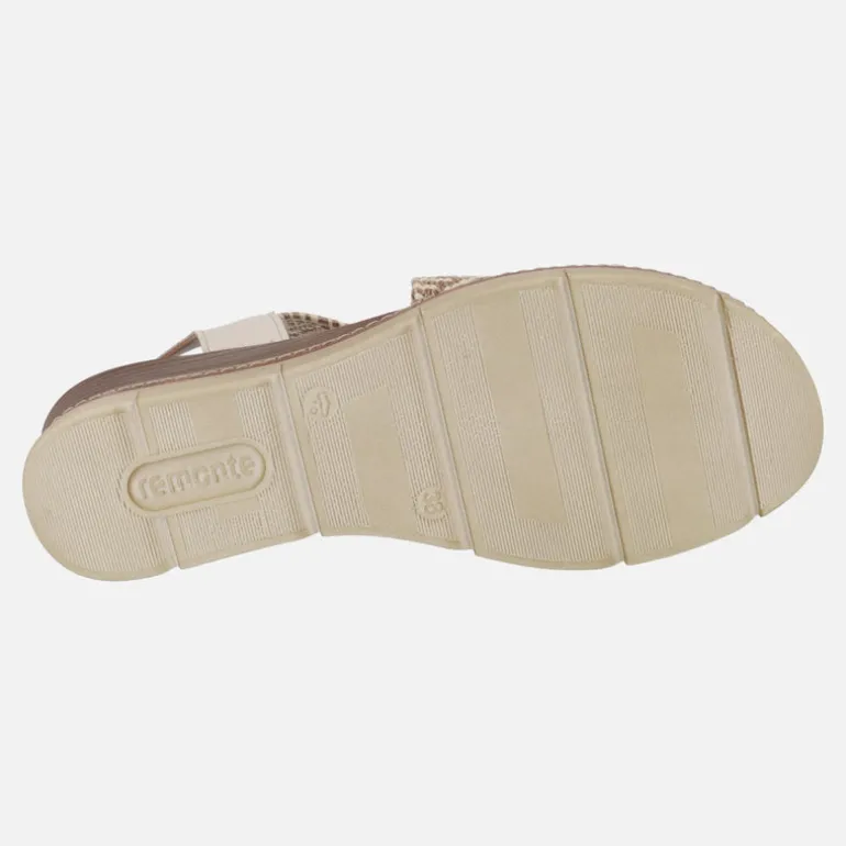 Sandalias de piel con tiras cruzadas en acabado rafia