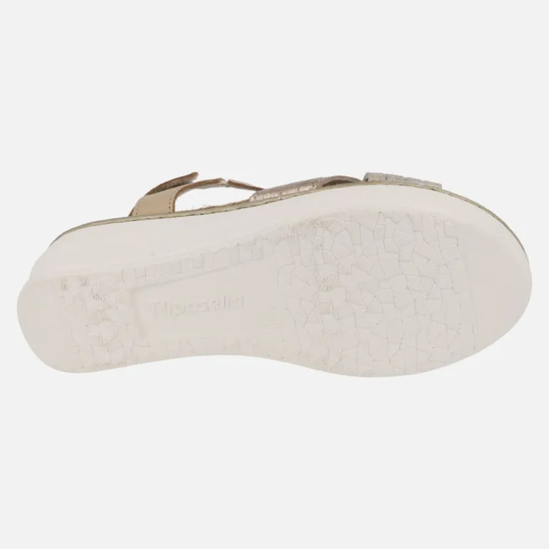 Sandalias de piel con tiras cruzadas y cierre de velcro