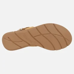 Sandalias de piel con tiras entrelazadas y cierre de hebilla