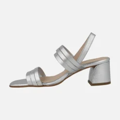 SANDALIAS DE PIEL CON TIRAS Y TACÓN ancho