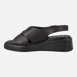Sandalias de piel con tiras cruzadas y cierre de hebilla