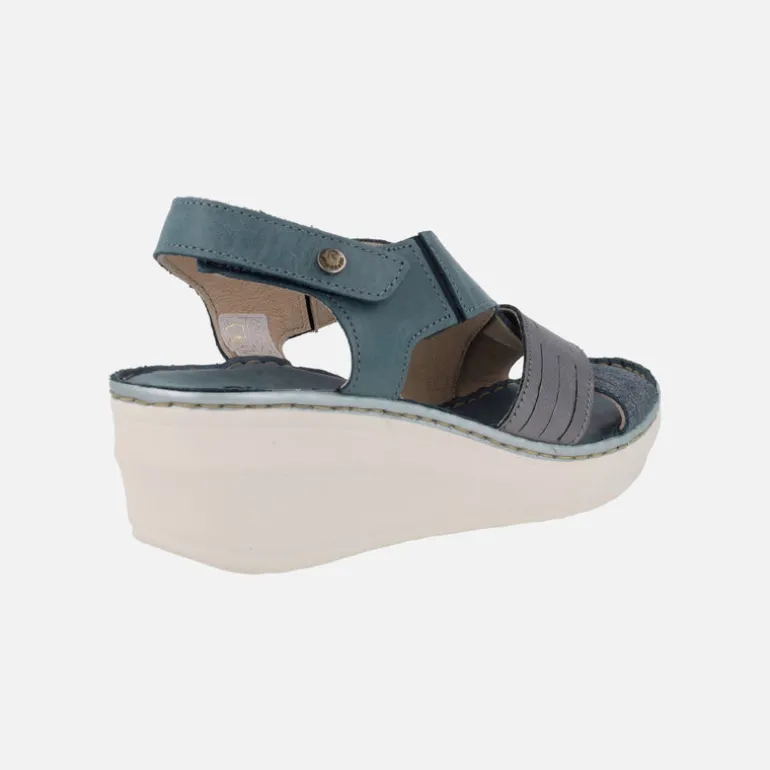 Sandalias de piel con tiras cruzadas y cierre de velcro