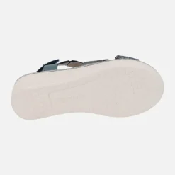 Sandalias de piel con tiras cruzadas y cierre de velcro