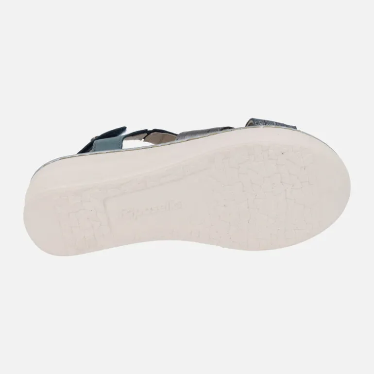 Sandalias de piel con tiras cruzadas y cierre de velcro