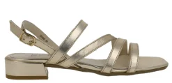 Sandalias de piel con tiras y tacón bajo