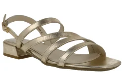 Sandalias de piel con tiras y tacón bajo