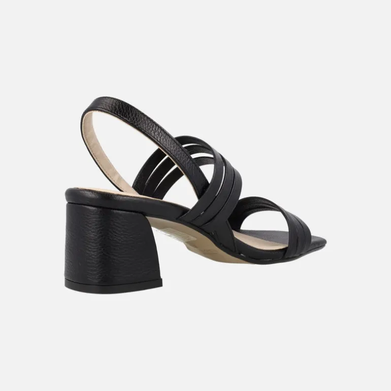 SANDALIAS DE PIEL CON TIRAS Y TACÓN ancho