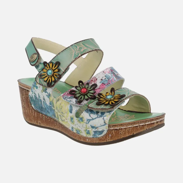 Sandalias de piel con tres tiras de velcros Dino 32