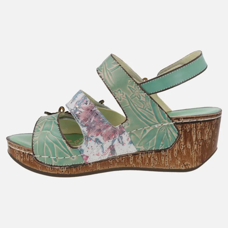 Sandalias de piel con tres tiras de velcros Dino 32