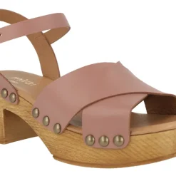 Sandalias de piel Cris con tiras cruzadas y tachas