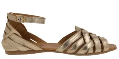 Sandalias de piel de tiras con pulsera al tobillo