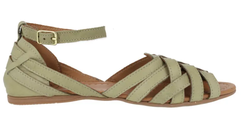 Sandalias de piel de tiras con pulsera al tobillo