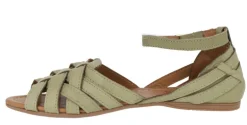 Sandalias de piel de tiras con pulsera al tobillo