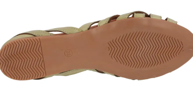 Sandalias de piel de tiras con pulsera al tobillo