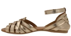 Sandalias de piel de tiras con pulsera al tobillo