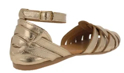 Sandalias de piel de tiras con pulsera al tobillo