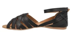 Sandalias de piel de tiras con pulsera al tobillo