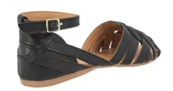 Sandalias de piel de tiras con pulsera al tobillo