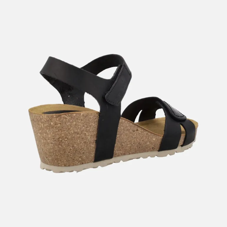Sandalias de piel en color negro con cierre de velcros