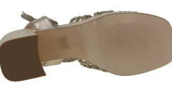 Sandalias de piel en colores metalizados con pala trenzada
