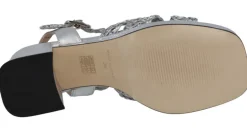 Sandalias de piel en colores metalizados con pala trenzada