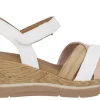 Sandalias de piel en combinado de color con cierre de velcro