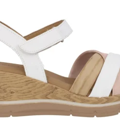 Sandalias de piel en combinado de color con cierre de velcro