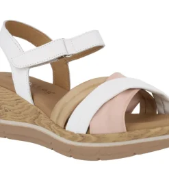 Sandalias de piel en combinado de color con cierre de velcro