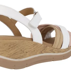 Sandalias de piel en combinado de color con cierre de velcro