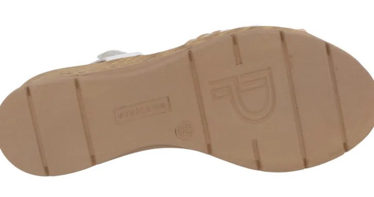 Sandalias de piel en combinado de color con cierre de velcro
