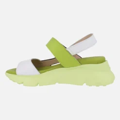 Sandalias de piel en combinado multicolor con piso volúmen
